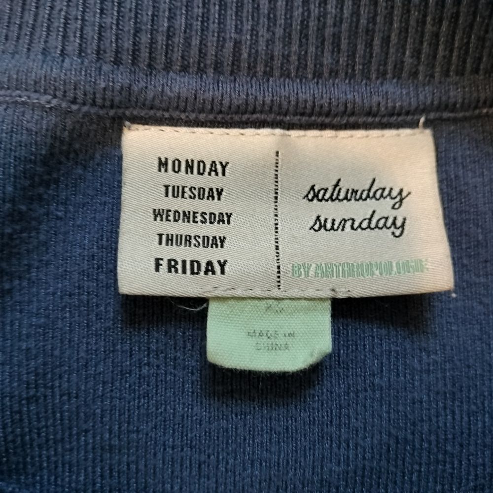 Saturday Sunday Women's Blue Long Thick Oversized Sleeve Sweater Sz XL - Picture 4 of 6